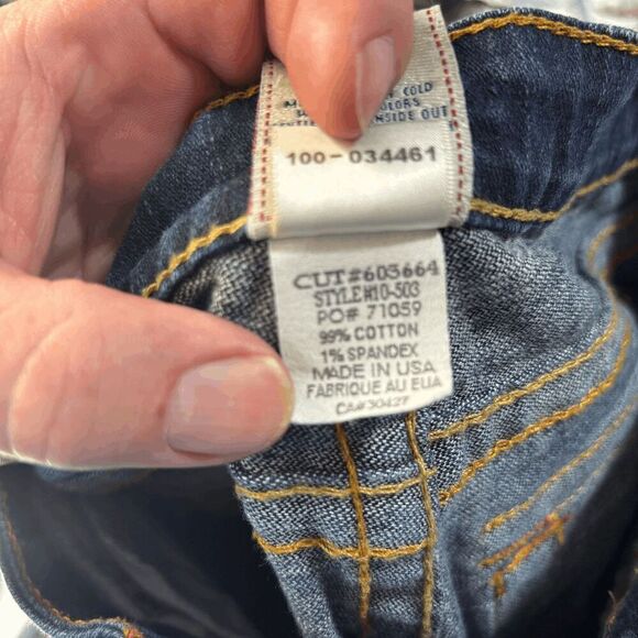 True Religion Joey Jeans Womens Size 27 Blue Low Rise Flare Y2K Style 10-503 - Picture 11 of 11